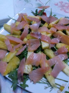 salmone con ananas