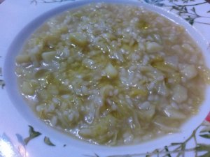 zuppa di riso con verza e patate